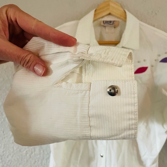 Vintage Button up Circle T Western Long Sleeve Top - Picture 5 of 12